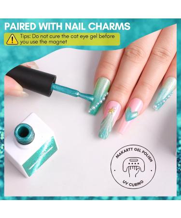 Makartt Cat Eye UV Gel - 10 ml Cat Eye Nail Polish with Magnet Stick Temperature Change Magnetic Gel Nail Polish Soak Off UV LED Glitter Gel for Nails for DIY Manicure Valentine's Day Gift Olive - Buy Online on GoSupps.com