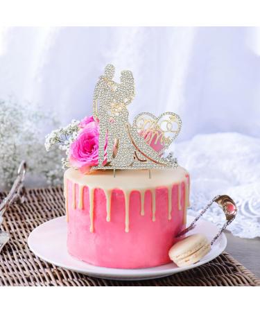 Wedding Cake Toppers Wedding Cake Topper with Rhinestones Wedding Cake Decorations wedding Cake Toppers Bride and Groom for Wedding Engagement Anniversary Valentine's Day (Mr & Mrs) - Buy Online on GoSupps.com