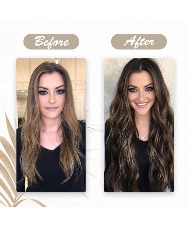 Buy Hetto Real Hair Treat Extensions - Remy Tressen in Darkest Brown & Light Brown Highlights 100g 45cm - Smooth Quality Hair Extensions - Buy Online on GoSupps.com