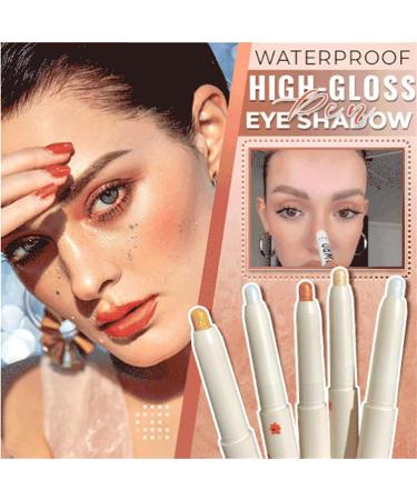 Waterproof High-Gloss Eye Shadow Pen Eyeshadow Stick Shimmer Eyeshadow Pencil Ultra Pigmented and Long Lasting Cream Eye Shadow Pen - (4# Blue) - Buy Online on GoSupps.com