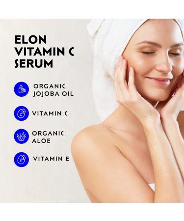 Elon Vitamin C Serum for Face - Anti-Aging Reduces Fine Lines & Wrinkles Improves Skin Texture Activates Collagen - 1 oz Facial Skin Care Product - Buy Online on GoSupps.com