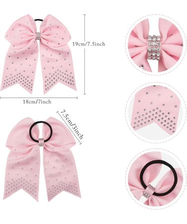 Xansema 7 Inches Rhinestone Hair Bows Elastic Hair Tie Ribbon Large Cheer Bow Ponytail Holder Hair Band for Women Girls Kids Teens (Navy) - Buy Online on GoSupps.com