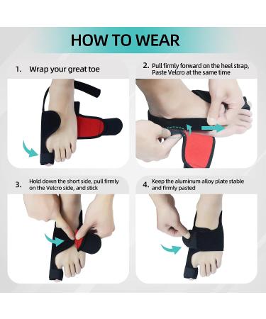 MOONSMILE Bunion Corrector (1 Pair) - Night Bunion Splint & Toe Straightener for Pain Relief - Black - Buy Online on GoSupps.com