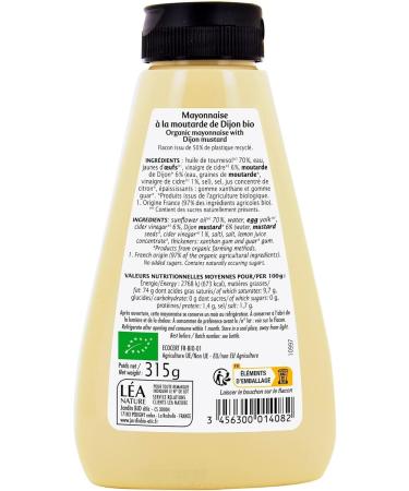 Jardin BiO tic Dijon Mustard Mayonnaise Organic Salted AB Certified 315 g Bottle - Buy Online on GoSupps.com