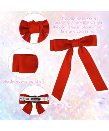 Ouligay 6pcs Tassel Hair Bows with Long Tail - Hair Ribbon Bow Clips for Women and Girls - Buy Online on GoSupps.com