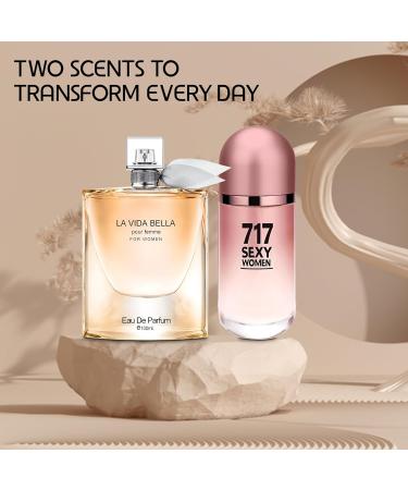 Women Perfume 2PCS Combo La Vida Bella/717 Sexy Eau De Parfum Long Lasting Fragrance 3.4 Fl Oz Spray Each for Daily Used - Buy Online on GoSupps.com