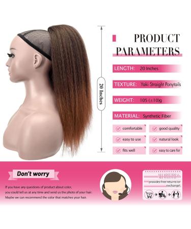 Allyreetress Yaki Drawstring Ponytail Extension for Black Women Kinky Staight Up Down Ponytails Synthetic Hair Extensions 20 Inches Clip in (Black to Brown) 20 inches T30 - Buy Online on GoSupps.com