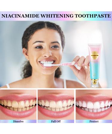 2Pcs Acssart Radiant Niacinamide Intensive Whitening Toothpaste, Niacinamide White Toothpastes, Remove Tooth Stains, Fresh Breath - Buy Online on GoSupps.com