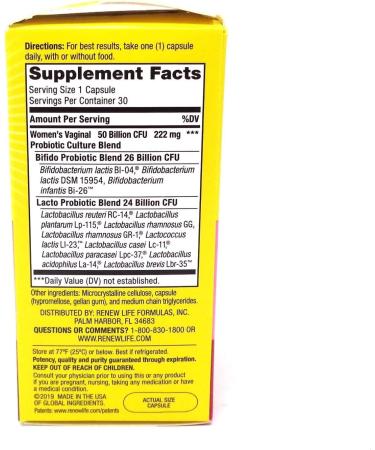 LLK Ultimate Flora Women's Vaginal Probiotic 50 Billion CFU - 30 Capsules - Buy Online on GoSupps.com