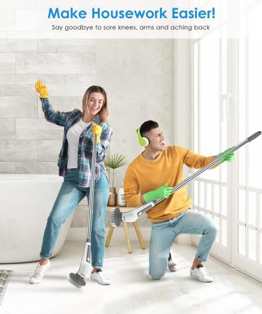 Electric Spin Scrubber Airpher 10 in 1 Cordless Cleaning Brush IPX8 | Power Shower Scrubber for Bathroom, Tub, Tile, Floor, Kitchen, Window | 9 Replaceable Brush Heads - Buy Online on GoSupps.com