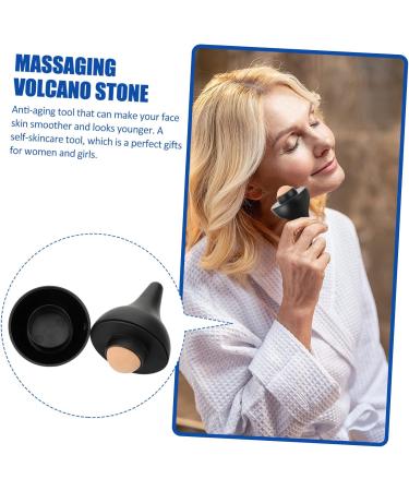 Beatifufu Oil-absorbing Ball Massaging Rolling Volcano Stone Oil Absorption Stone Oily Skin Control Facial Massaging Volcano Stone Skin Care Roller Facial Volcano Stone Facial Volcano Bead 7.5X5X5CM Black - Buy Online on GoSupps.com