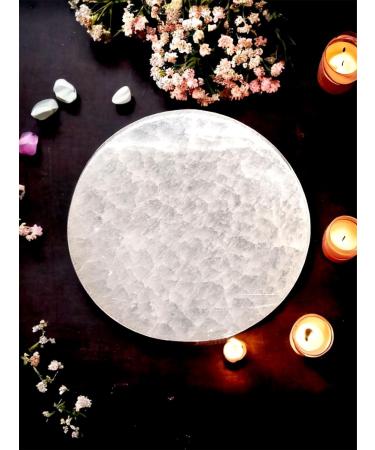 Selenite Charging Plate - Round Disk for Crystal Charging (10cm) - Buy Online on GoSupps.com