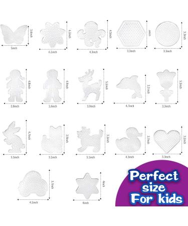 20 PCS Clear Plastic Fuse Beads Boards with Cards, Tweezers, Ropes, Keychains & Accessories for Kids DIY Craft Beads - Buy Online on GoSupps.com