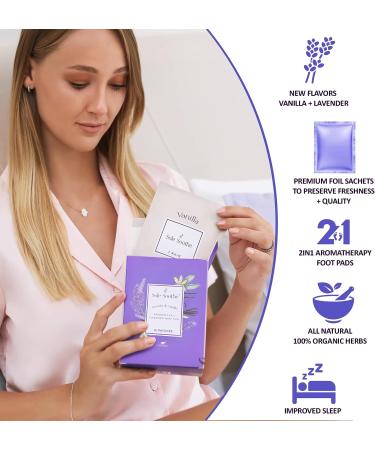 Sole Soothe Foot Pads - Box of 16 Premium Bamboo Vinegar Foot Patches (8 Lavender, 8 Vanilla) - Natural Foot Care Solution - Buy Online on GoSupps.com