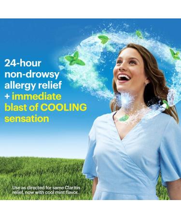 Claritin 24 Hour Chewable Cool Mint Flavored Tablets - 24 Count Pack - Non-Drowsy Allergy Relief Medicine with Loratadine Antihistamine - Buy Online on GoSupps.com