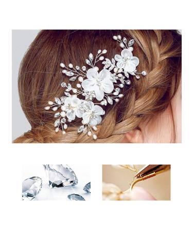Frcolor Wedding Bridal Side Hair Clips with Flower Pearl - Elegant Hair Accessories for Brides | International Shipping Available - Buy Online on GoSupps.com