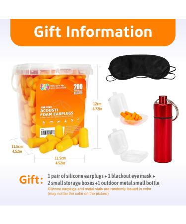 Buy 200Pcs Soft Foam Ear Plugs - Noise Cancelling Slow Rebound Disposable for Sleeping Snoring Shooting Study & Travel (Orange) - International Shipping Available - Buy Online on GoSupps.com