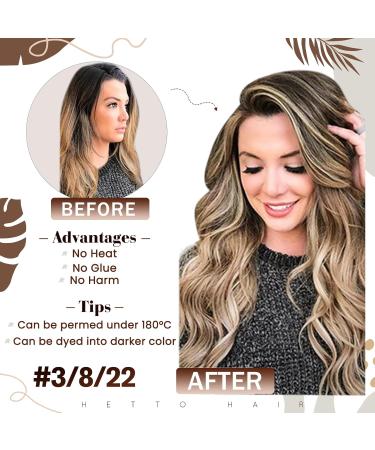 Hetto Microring Real Hair Balayage Extensions | Darker Brown to Light Brown | 50g Remy Hair - 35cm | Quality Hair Extensions for Effortless Style - Buy Online on GoSupps.com