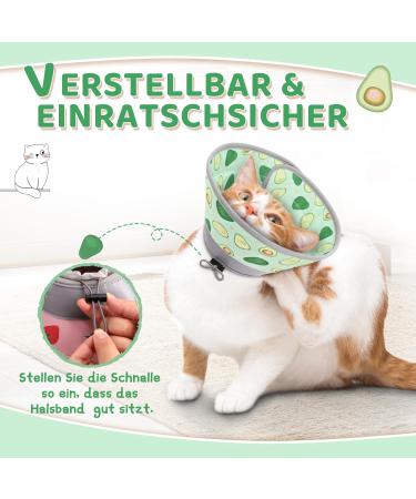 Supet Halskrause Adjustable Cat Collar - Post-Surgery Recovery Cone for Small Dogs & Cats (Avocado S: 14-23cm) - Buy Online on GoSupps.com
