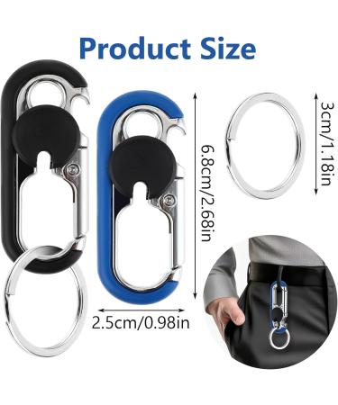 Buy Ouligay 2-Piece Carabiner Key Ring Set - Rust-Free Steel Keychain for Outdoor & Unisex Use | International Shipping Available - Buy Online on GoSupps.com