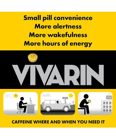 Vivarin Caffeine Pills - 200mg Energy Supplement 40 Tablets (Pack of 2) | Stay Awake Safely No Sugar or Calories - Buy Online on GoSupps.com