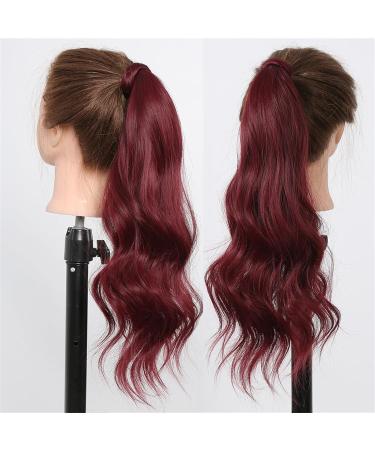 Ponytail Extensions Stick On Horsetail Wine Red Wrap Around Hair Extensions Long Wine Red Wavy Ponytail Wigs for Women for Women(NMW1027-4) - Buy Online on GoSupps.com