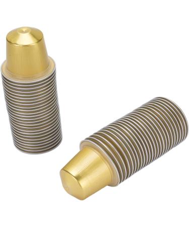  Masyrt Premium Aluminum Foil Cover 50% 15ml Coffee Capsules with Spoons and Brush Heat Seal Lids for Coffee Capsules (Gold) - Buy Online on GoSupps.com