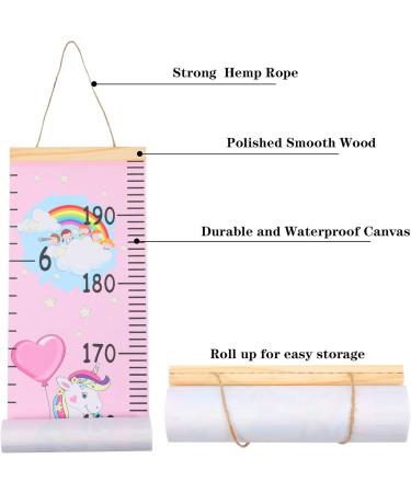 Heyu-Lotus Kids Height Chart 200X20CM - Removable Canvas and Wood Growth Chart for Boys Girls Bedroom Decoration (Unicorn 1) - Buy Online on GoSupps.com