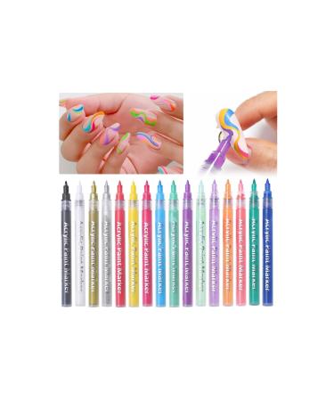 Nail Pen Nail Pen Waterproof Nail Polish Pen Quick Dry Long Lasting DIY Abstract Lines Painting Pen for Nail Portable Tip Nail Pen 2.5ml #14 One Size
