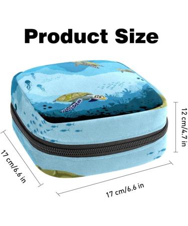 Portable Women's Binding-Up Bags | Menstrual Cup & Tampon Bags for Teens | Underwater Blue Turtle Design - Buy Online on GoSupps.com