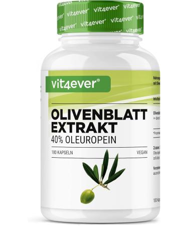 Olive sheet extract - 180 capsules with 650 mg each - oliveblatte extract with 20% oleuropein 130 mg - laboratory test (active ingredient content & purity) - high -dosed - vegan - Premium quality - Buy Online on GoSupps.com