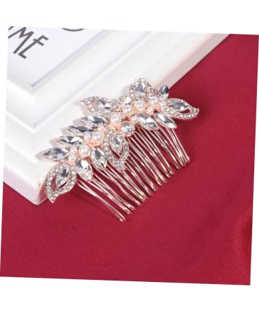 DOITOOL 1pc Silver Rhinestones Rhinestone Crystal Hair Side Comb Headwear Bridal Hair Accessories Bridal Hair Comb Tiara Rhinestone Hair Comb Women's Diamond European and American - Buy Online on GoSupps.com