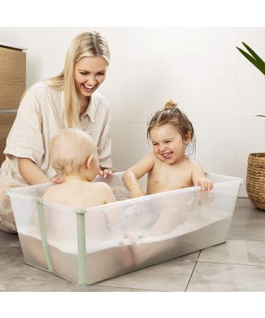 Stokke Flexi Bath X-Large  White - Spacious Foldable Baby Bathtub - Lightweight & Easy to Store - Convenient to Use at Home or Traveling - Best for Ages 0-6 X-Large White - Buy Online on GoSupps.com