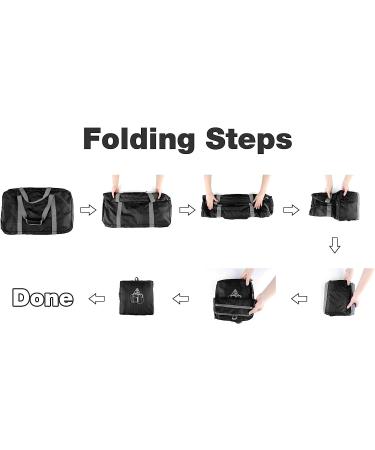 WANDF Foldable Duffle Bag Black 60L 24 Lightweight Travel Gym Sports Luggage - Buy Online on GoSupps.com