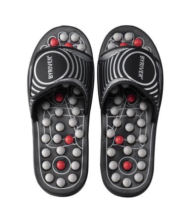 BYRIVER Tension Relief Foot Massager Tool Circulation Slippers Sandals, Holistic Gift for Men Women, Foot Care Products Relief Fatigue Heel Pain (02XL) Black Spring Slippers Men 11.5-13 - Buy Online on GoSupps.com