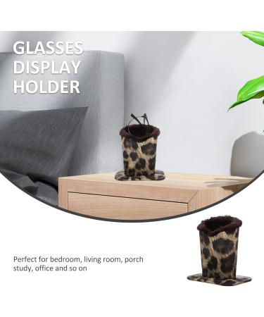 Milists Plush-Dressed Anti-Scratch Leather Glasses Holder - Silver Leopard for Desks & Bedside Tables | Shop Internationally - Buy Online on GoSupps.com