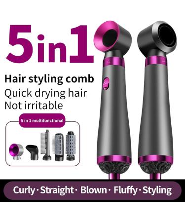 5 in 1 Air Styler - Professional Blow Dryer Brush for Curling Volumizing & Straightening Hair - Purple | International Shipping Available - Buy Online on GoSupps.com