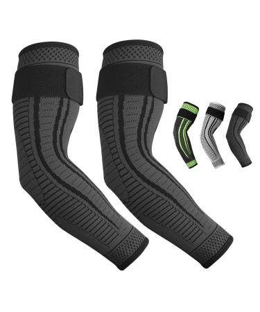 Ellenbogen bandage compression for women Men's breathable elbow bandages 2 piece of non -slip elbow support for tennis arm golf arm sport arthritis tendonal inflammation (black XL) XL black