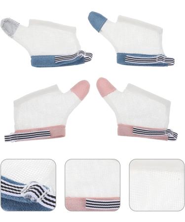 Exceart Anti-Eating Gloves for Babies - Adjustable Finger-Sailing Suck Guard | 2 Pairs | White Nylon | Child Finger Sucking Correction - Buy Online on GoSupps.com