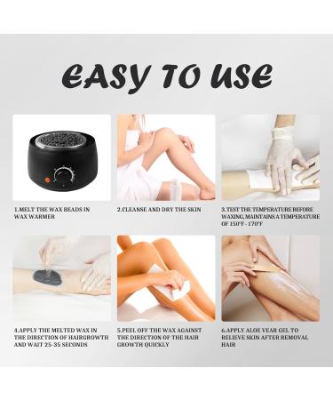 TRINIDA Wax Beads Professional Hard Wax 500g with Applicators - Painless Hair Removal for Women and Men - Charcoal - Buy Online on GoSupps.com