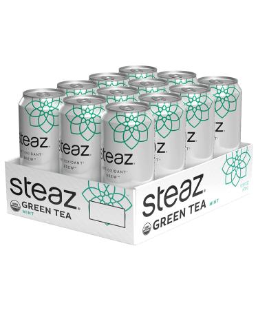 Steaz Organic Sweetened Iced Green Tea - Mint, Antioxidant Brew - 16 OZ (Pack of 12) - Buy Online on GoSupps.com