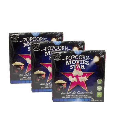 Set of 3 Popcorn Salt of Guérande Microwave – Movies Star – Box 100 g