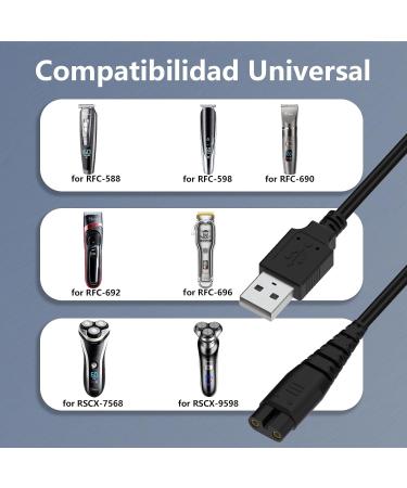 Hatteker Hair Clipper Charger Cable Replacement - Compatible with RFC-588, RFC-598, RFC-690, RFC-692, RFC-696, RSCX-9598, RSCX-7568 - 4.9FT Cord - Buy Online on GoSupps.com