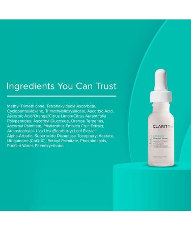 ClarityRx C-Results Vitamin C Brightening Serum | Natural Anti-Aging Treatment for Dark Spots & Acne Scars - 1 Fl Oz - Buy Online on GoSupps.com