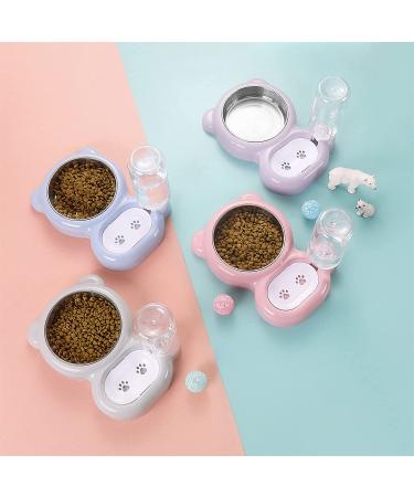 Azwraith Double Dog Cat Bowls Set with Automatic Water Dispenser - Pink - Buy Online on GoSupps.com