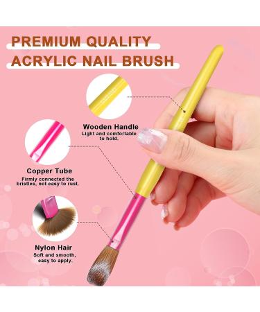 Saviland 7PCS Acrylic Nail Brush Set for Nail Art Powder Extension - Sizes 6/8/10/12/14/16/18 - Buy Online on GoSupps.com