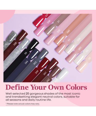 32 Pcs Dip Powder Nail Kit - Modelones 20 Colors Nude Pink Dipping Powder Set for DIY Manicure & Nail Art - TopBase Coat & Activator Included - Buy Online on GoSupps.com