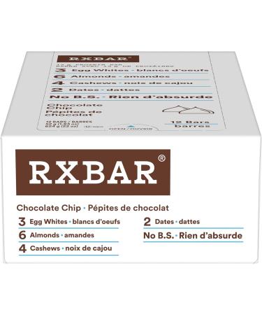 RXBAR Protein Bar Chocolate Sea Salt 12x52g (Pack of 12) | Chocolate Chip Protein Bar 52g Bar + Protein Bar Chocolate Chip - Buy Online on GoSupps.com