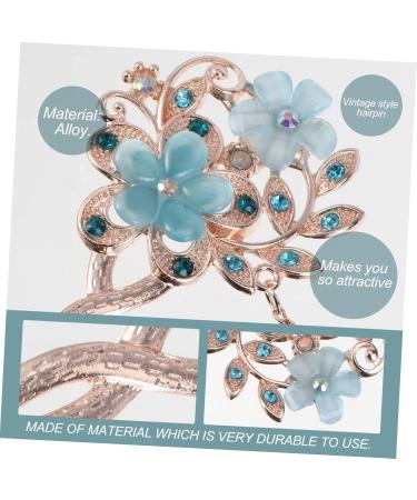 AUTSUPPL Flower Hair Crystal - Chinese Hair Vintage - Hair Accessories for Bun Decoration for Women (Blue) - Buy Online on GoSupps.com