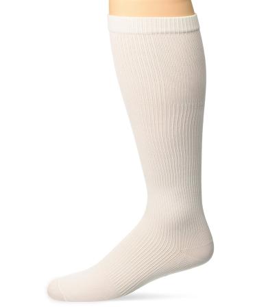 JOBST for Men Knee High Closed Toe Compression Stockings Extra Firm Legware for All Day Comfort for Males Compression Class- 15-20 White Medium